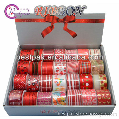 printed fancy gift red ribbon